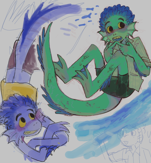 fungilot's tweet photo. watched loo-ca and NEEDED to draw these guys. i could not resist.... https://t.co/6T0WLHFv7q