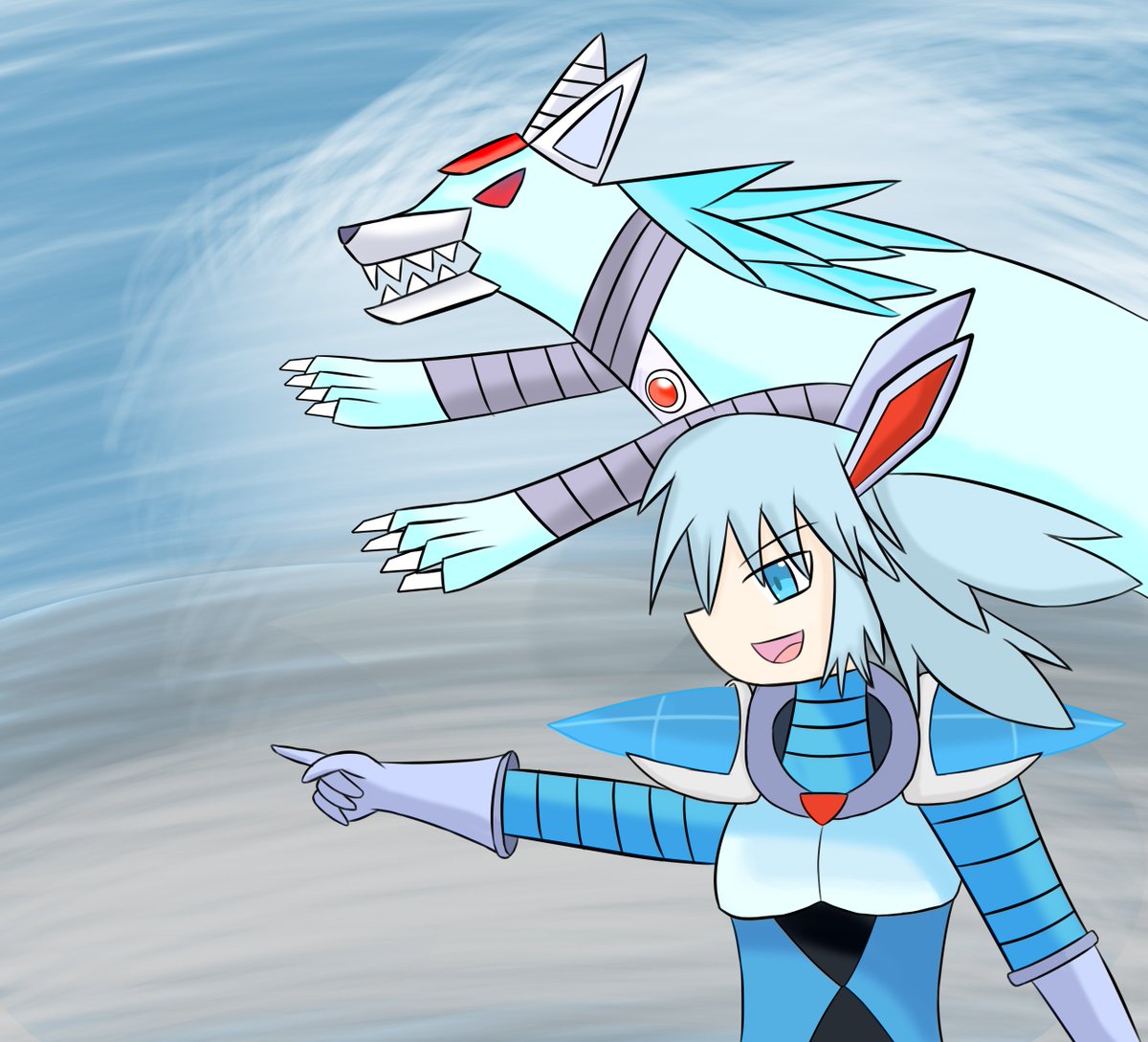 MemoriesGamer's tweet photo. found old sketch Glacetra I made this back two year ago DT1, never time to finish now i did also redraw the wolf to a roboticized best I can. forgot make a fog brush on sai2

#dreamtear #elementarrising #skytric #artshare 
#art @GabrielHinton https://t.co/UGBIHZzzd4