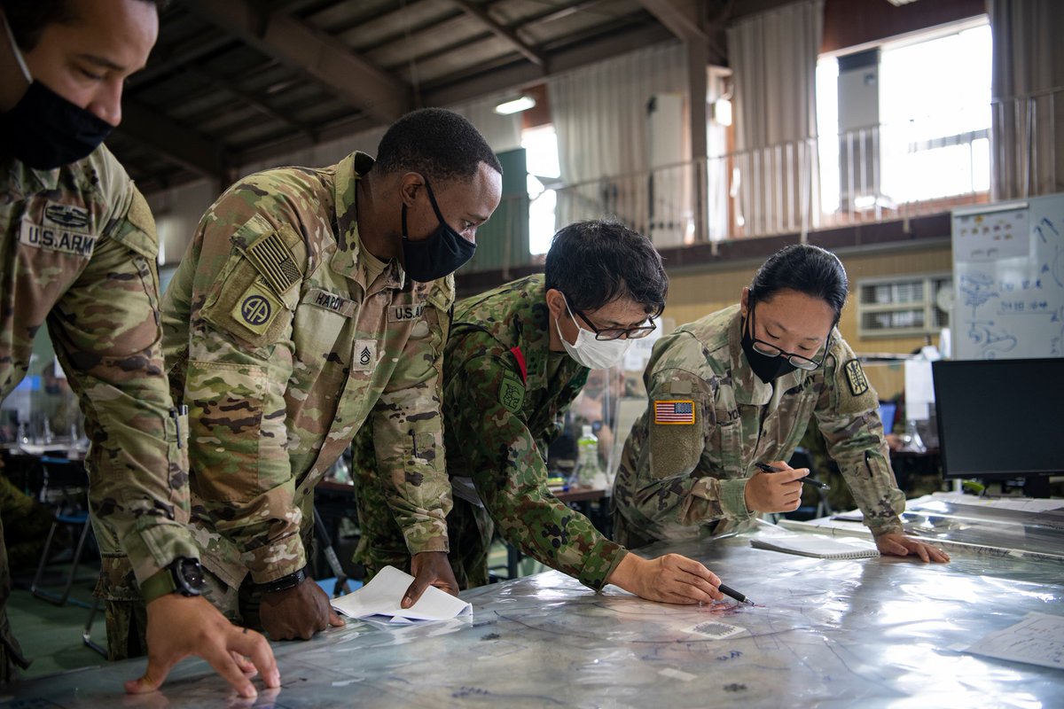 USARJ_PAO's tweet photo. A select Military Field Artillery Advisor Team with the @5thSFAB, comprised of highly-qualified fires and targeting professionals - continue to work alongside members of the @JGSDF_MA_pr at Camp Itami July 5, in support of exercise #OrientShield21-2. https://t.co/eafANgHLfK