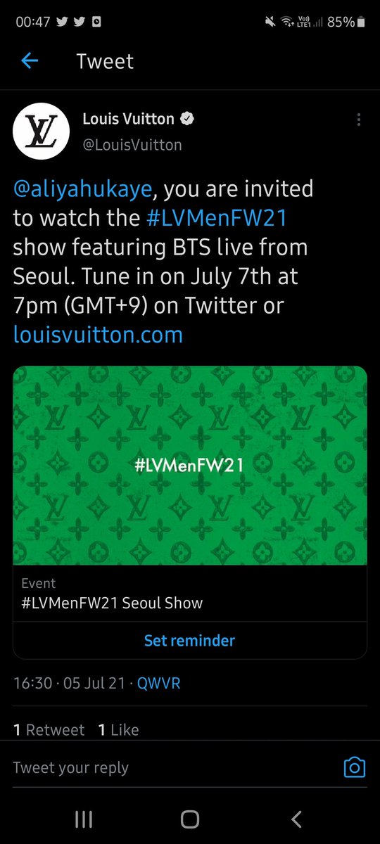 I've been invited to #LVMenFW21! Thank you <a href="/LouisVuitton/">Louis Vuitton</a> 💜
This is going to be iconic!
#BTSxLouisVuitton