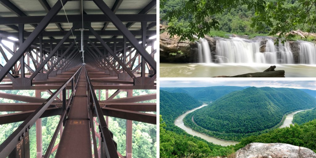 We had a fun time exploring #NewRiverGorge National Park &amp; Preserve in West Virginia &amp; even did the Bridge Walk - would you take a tour on this catwalk 851 feet above the gorge (securely fastened of course!)  bit.ly/2SLZU4D