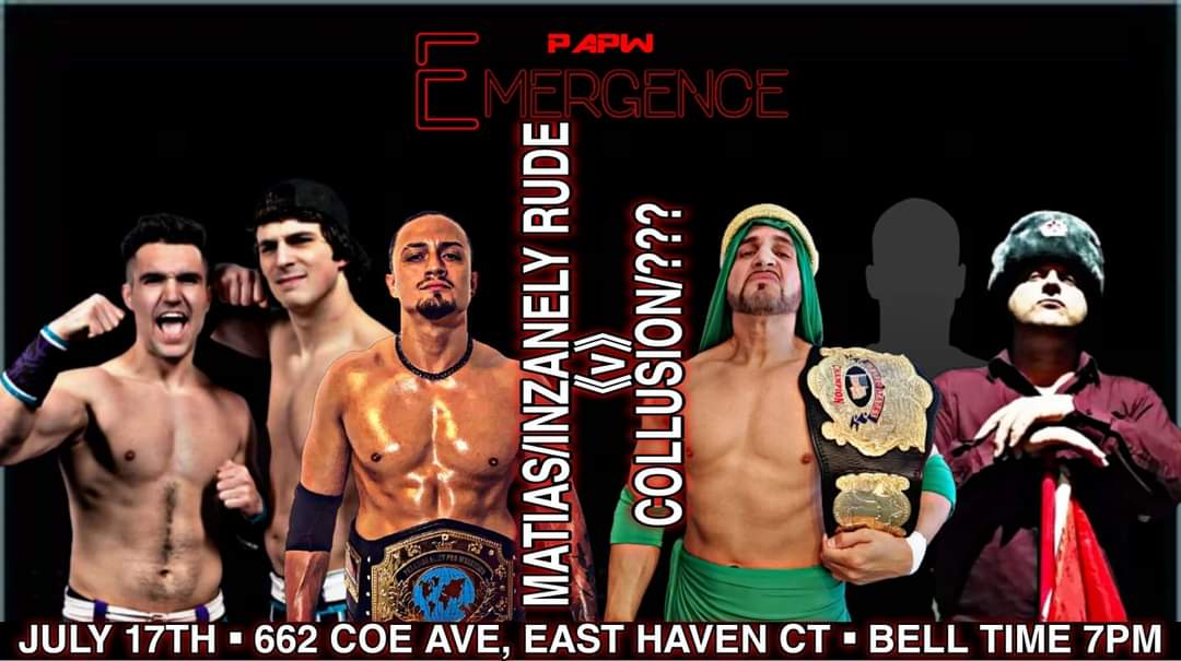 on Twitter: "The Main event is set... PAPW Champion #Matias teams up with the homecoming return of #InzanelyRude of #ZaneBernardo & #RJRude, as they go to war against United States Champion #