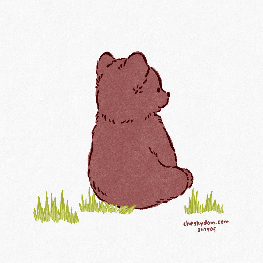 オオイシチエ 子熊の背中かわいい 今日の一枚 イラスト 動物イラスト Illustration Animalillustration T Co Ozodvenfny Twitter