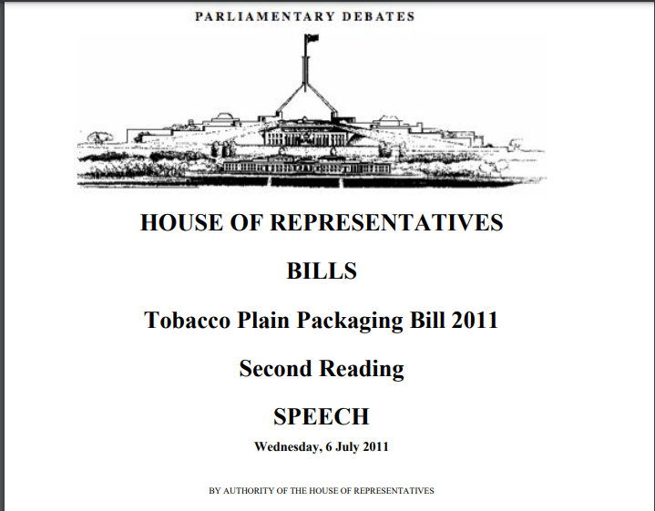 DrOliviaDoll1's tweet photo. Ten years today since Health Minister Nicola Roxon’s Second Reading Speech, presenting Plain Packaging legislation to the Australian Parliament. Now legislated in 20 jurisdictions with more on the way.

Happy anniversary to all who made it happen. https://t.co/1TDmhLOoHA