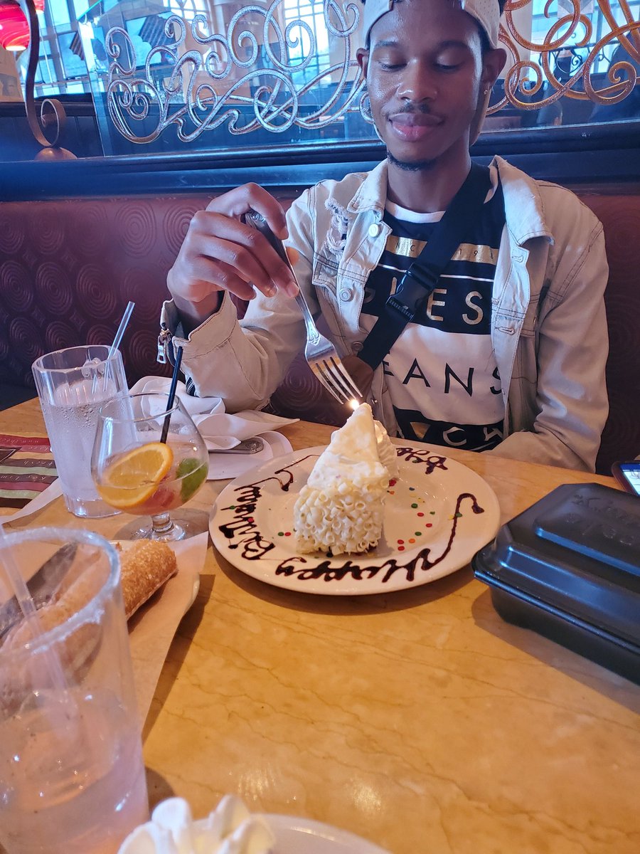 Yeah look at him eating that cheesecake. 23 years ago he made me miss my favorite Auntie Carol's cookout and the pot of gumbo she made just for me because he decided to make his grand appearance. 🤨 and he had the nerve to come out 18 hrs later. HAPPY Birthday 🎂🥳🎉