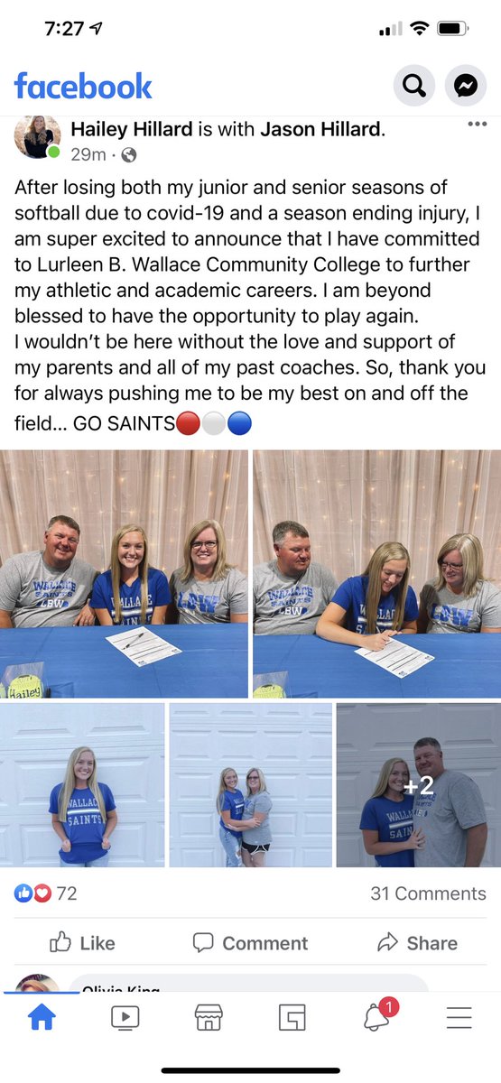 Congratulations, Hailey Hillard on signing to further your softball career and education at Lurleen B Wallace Community College!  We are so proud of you!