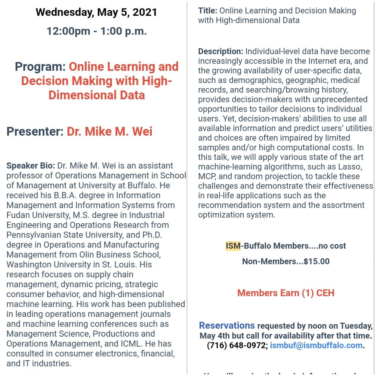 IsmBuffalo's tweet photo. Join ISM Buffalo for our next lunch and learn, Wednesday, May 5th. https://t.co/G8AIO8R3dh