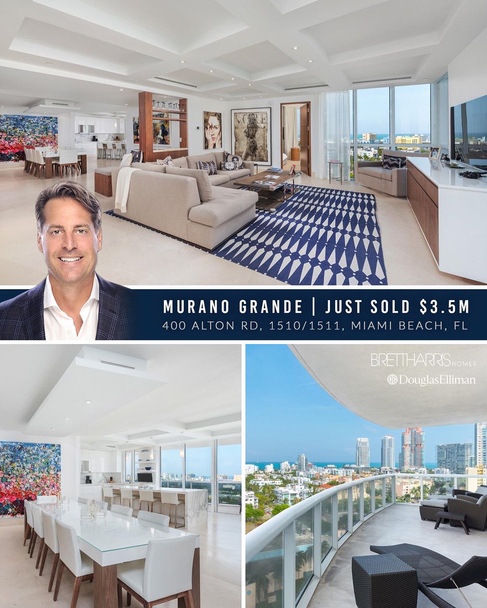 🏙 Murano Grande 💥 Just #Sold for 💸 $3.5M  | Renovated Combo Unit

400 Alton Road, 1510 + 1511, 🏝 #MiamiBeach, FL
This impeccably #Renovated Combined Unit sits on the 15th Floor of #MuranoGrande with #Ocean and #Sunset Views.
4 Beds | 4.5 Baths | 3,200 SF | + 4 Balconies