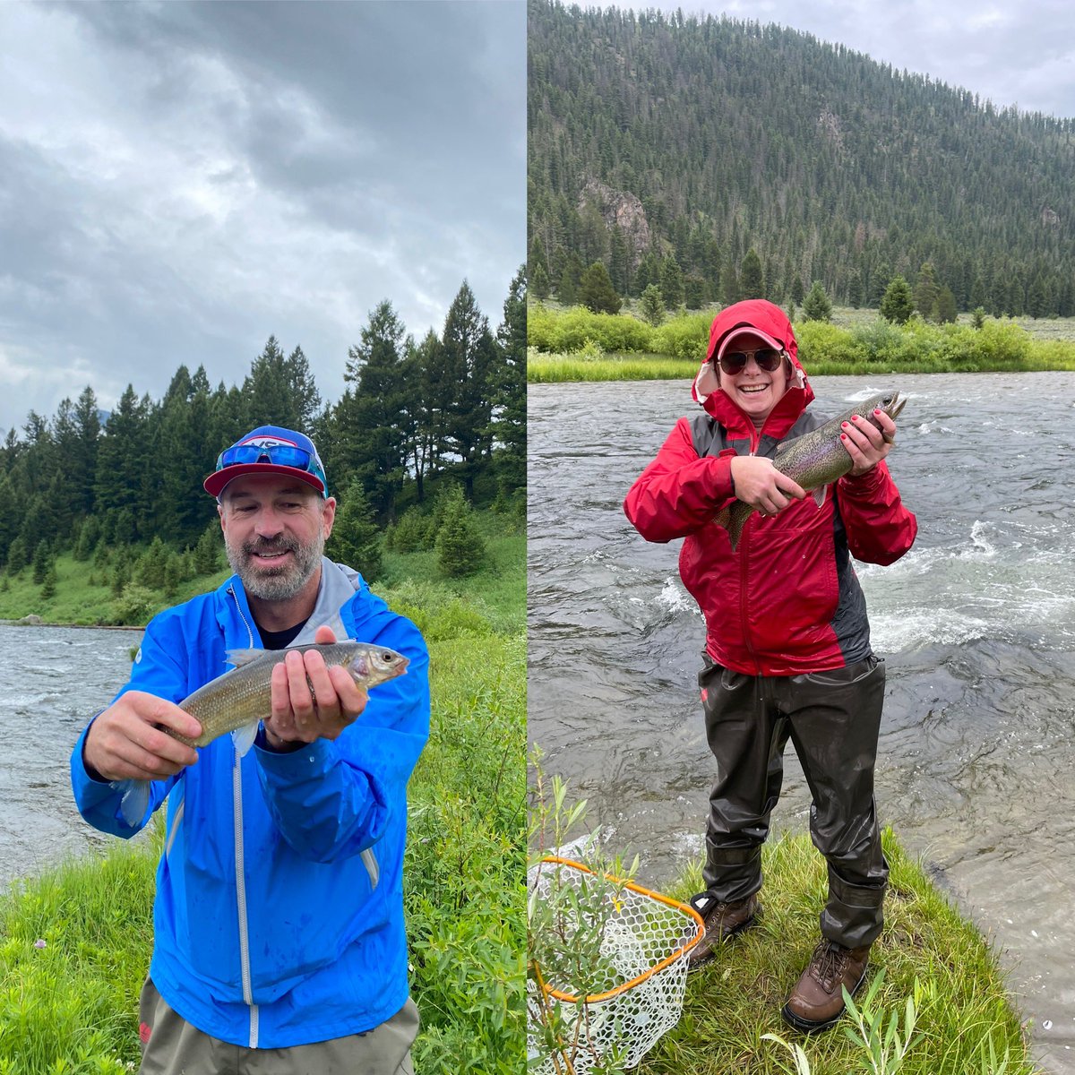 KD_IceBerg's tweet photo. She beat me 2 years ago in Colorado &amp; now crushed me in Montana.  J$ is the #troutmaster #Yellowstone #flyfishing #trout https://t.co/8qZLo5Y9e1