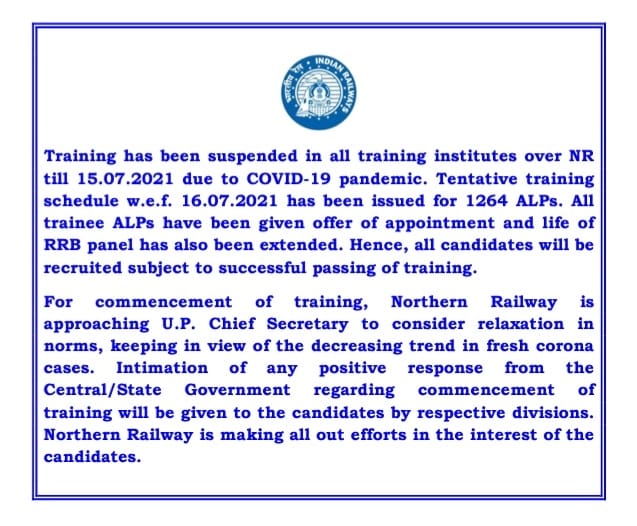 officialvarun01's tweet photo. #InjusticeWith_NRalp
According to schedule, training will start from 16th and no intimation from DRM office for piror training formalities. 
Please clear.
@PiyushGoyal @PiyushGoyalOffc @GM_NRly @RailwayNorthern @RailMinIndia @TheLallantop @ndtvindia @PMOIndia @CPO_NR @drmlko25 https://t.co/idNYOn1yjB