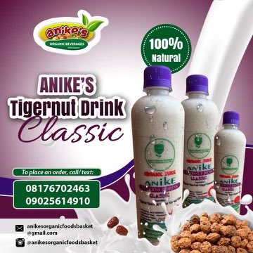 Good morning💃🏽

Please come and buy what we are selling 😁

Anike’s Tigernut Milk in Classic(plain), Coffee, Chocolate, Banana and Nanachoc( a fine blend of banana and chocolate).

Price- N600(Classic)
Delivery- Lagos.

Our customer is on your TL, kindly RT 🙏🏽🥺