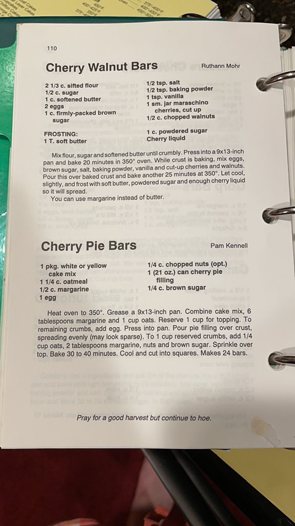 jlichty30's tweet photo. @ISUCaitLamm Cherry pie bars! Don’t forget to add a little amaretto to the cherries when you make the pie filling (cherries, sugar, amaretto, corn starch)! #drunkkitchen https://t.co/hTxbzv6PP4