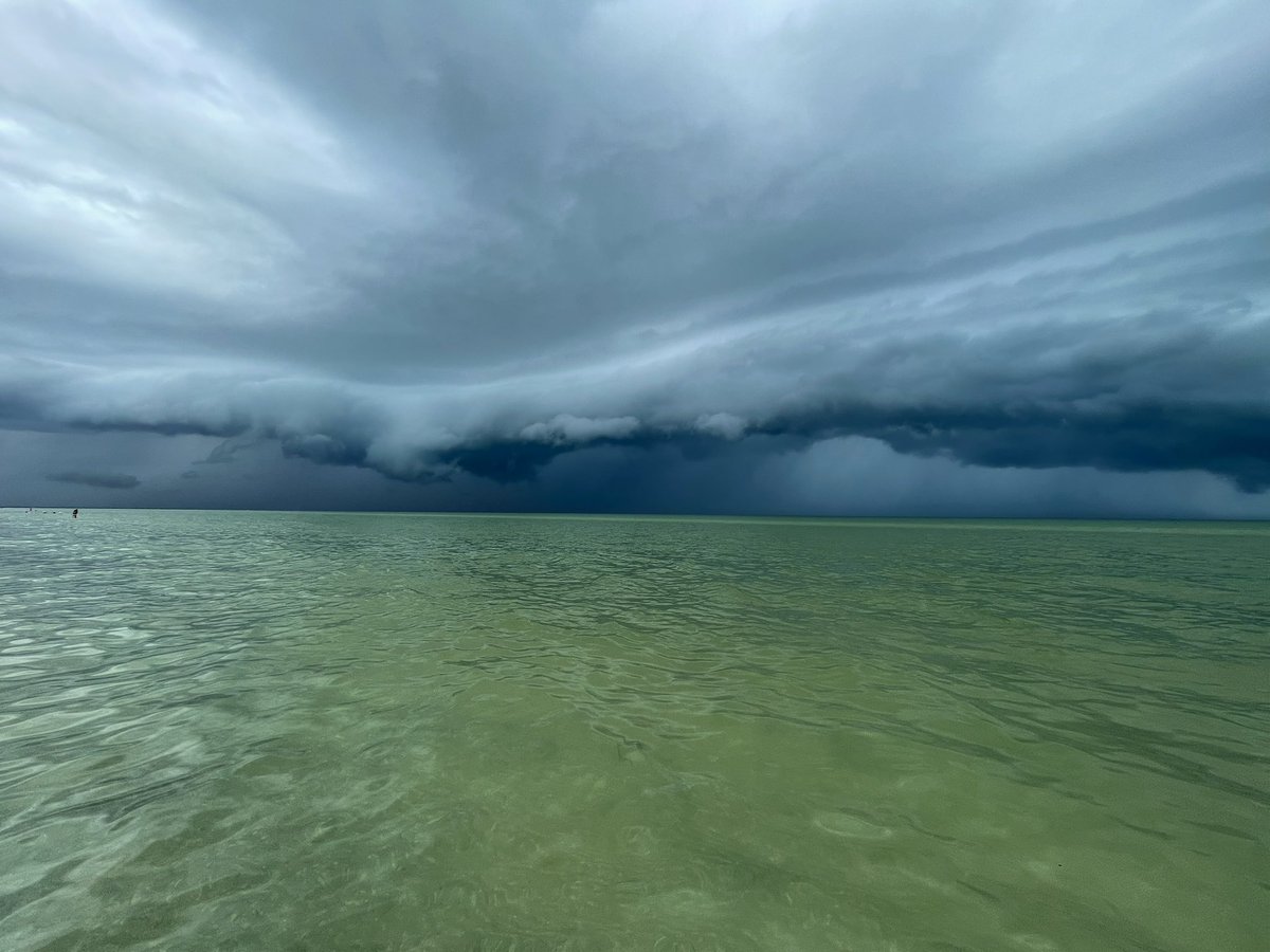 Mesmerized by the outer bands of #Elsa from the beach today!