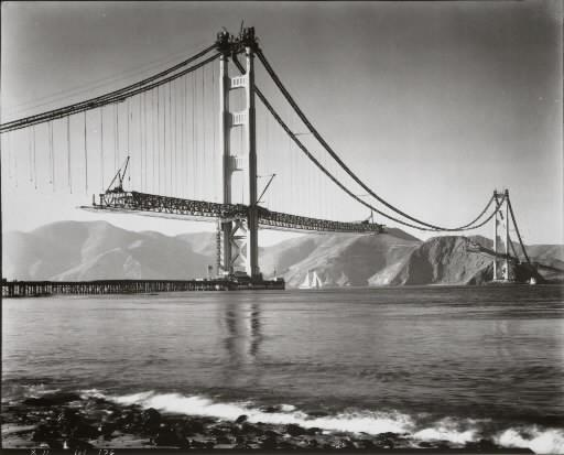 Violetdaze2's tweet photo. My favorite bridge is trending so here's my contribution; the Golden Gate Bridge under construction. It would in years to follow be the gateway to Giants baseball games at Candlestick Park from my Northbay home and back again to my beloved San Francisco. 🌉 ✨🧡✨ https://t.co/vUSwwTcEXJ