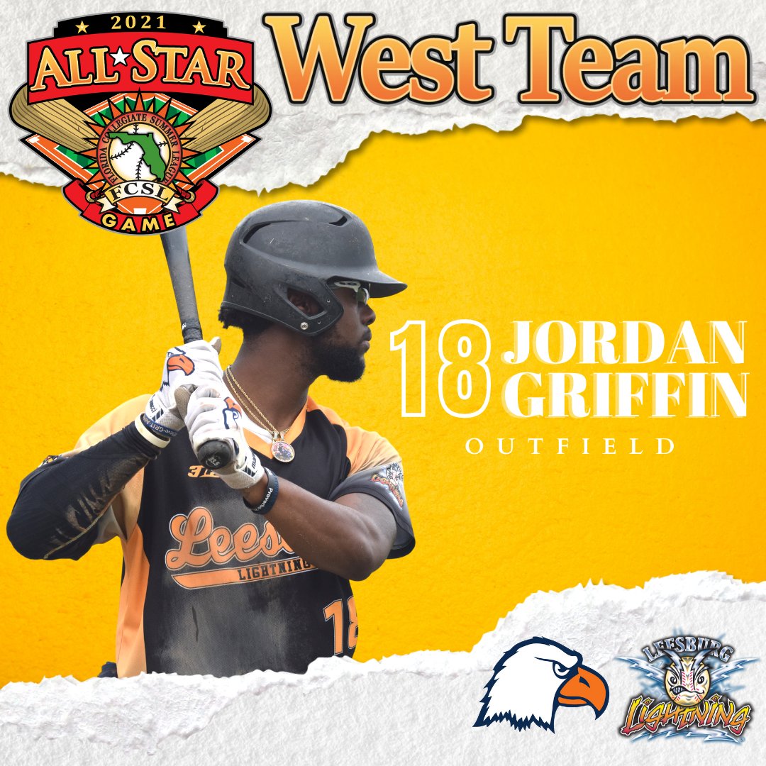 FCSL_Lightning's tweet image. From Carson-Newman, Jordan Griffin will make his All-Star debut in his first season with the Lightning! Heading into the All-Star break, he’s slashing .244/.346/.333 with 6 RBIs and 5 SBs. Welcome to the All-Stars, Jordan! #BoltsUp⚡️