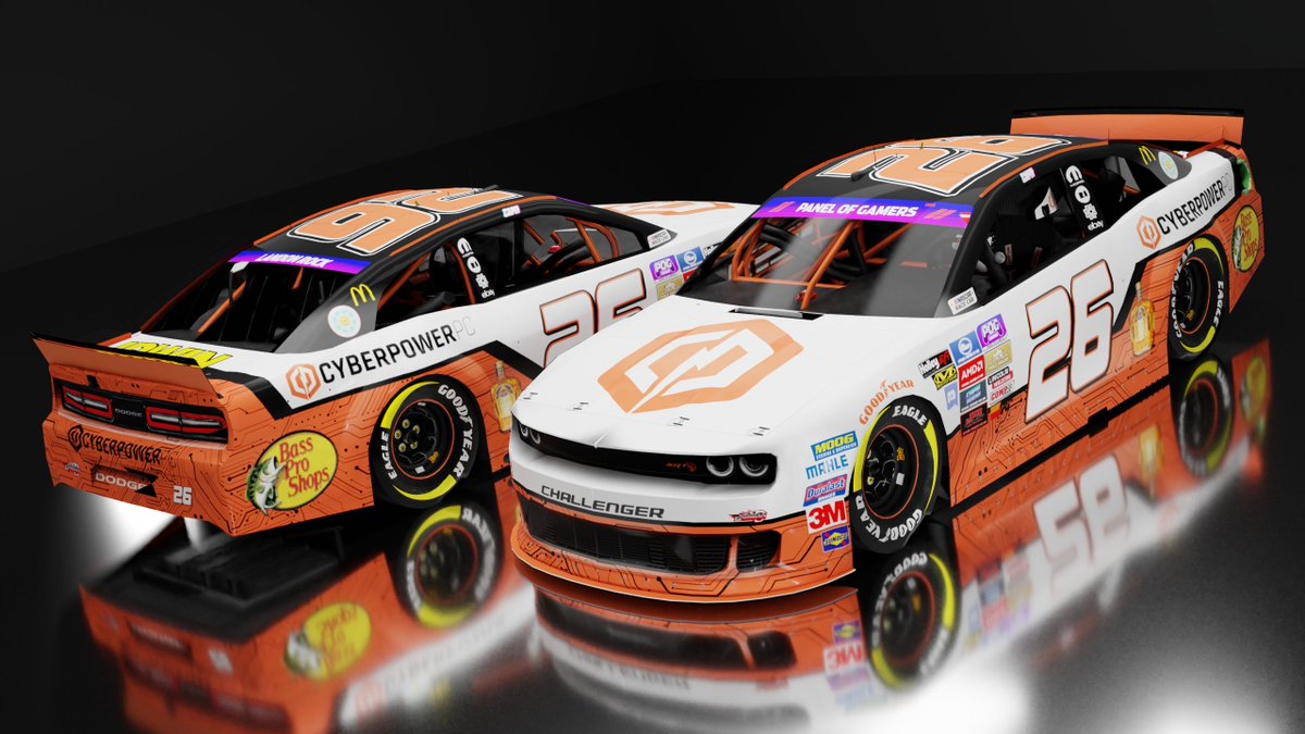 Capn_Designs's tweet photo. New design for @CapnYT26 and @CYBERPOWERPC that will run at both the #SiemensClash and the #UPSDeliveringVictories100 from Atlanta in Season 2 of @ThePOGSeries!
#POGSeries | #HeyLefty | #NASCAR | #CyberPower | #RealJordanRacing | #Capn26 | #CapnClan https://t.co/Y0NlJvgigG