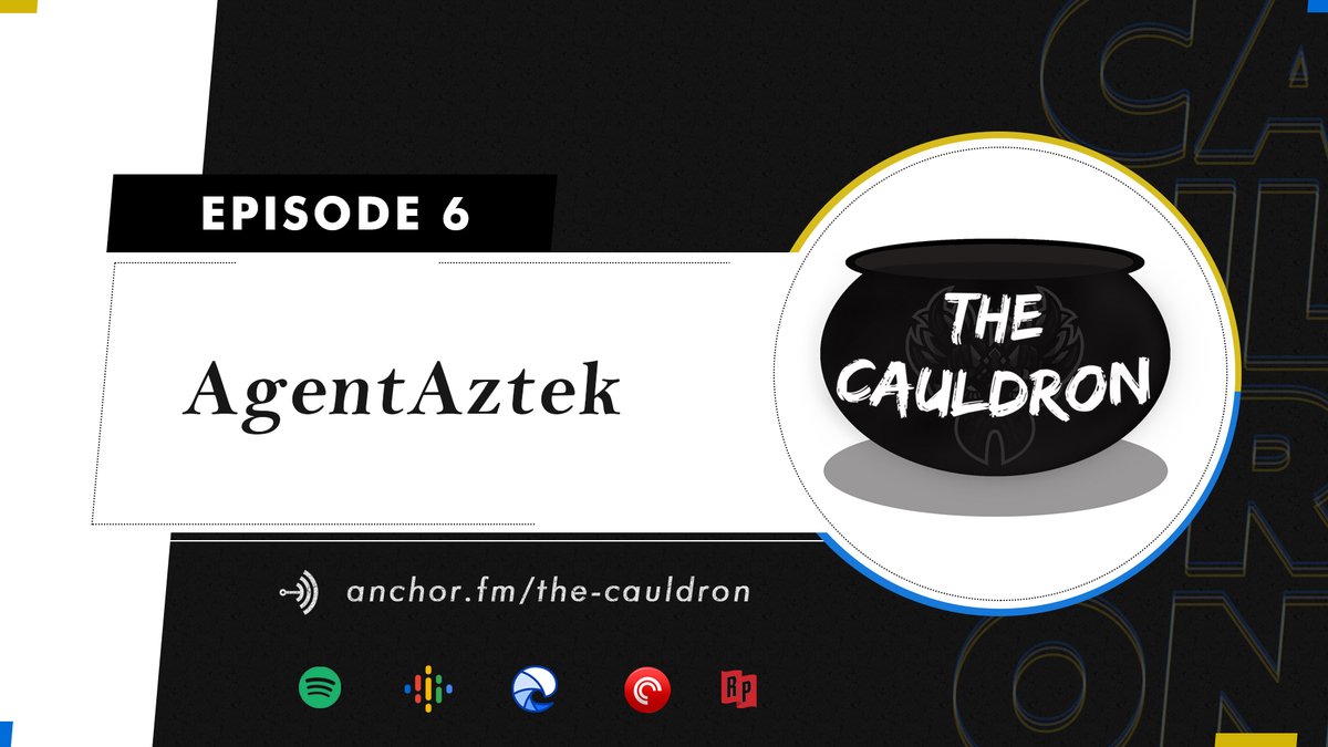 WitchDoctorGG's tweet photo. For the sixth episode of #TheCauldronCast, @SuperDotaPlaya and @nightstar451 are pleased to welcome @AgentAztek to the show! Catch this latest episode on our website (https://t.co/peEF5MGGhX) or on your favorite podcast platform! #WDContent https://t.co/64cfgdwTiN