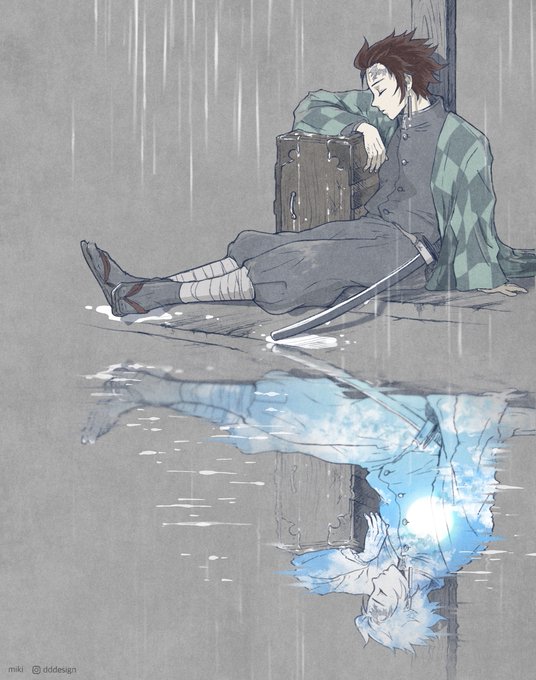 miki_digitalillustさんがTwitterに投稿した竈門炭治郎(鬼滅の刃)のイラスト。