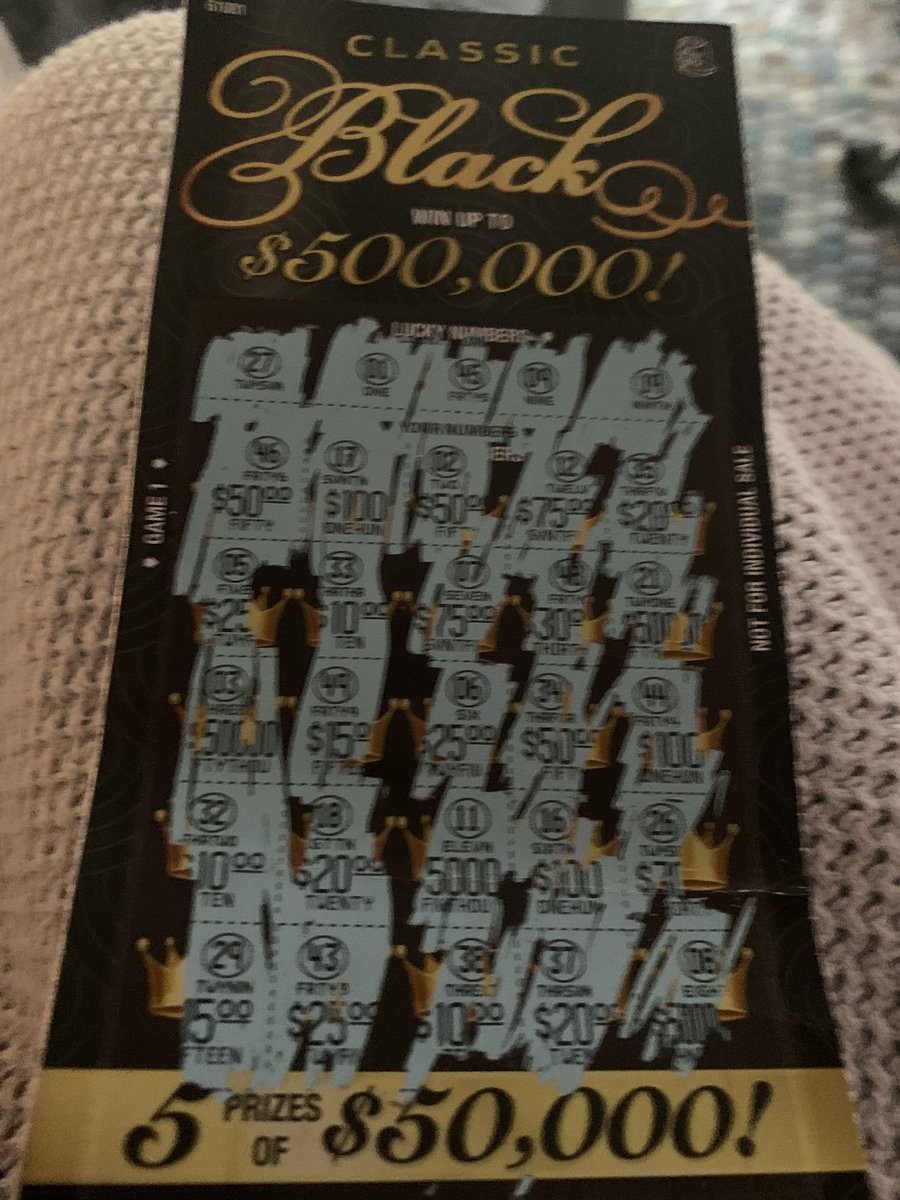 What are the chances of winning the lottery?  It was a great way to pass the time on my trip but no winning ticket. It looked close but never close enough. #scratchandwinlotteryticket