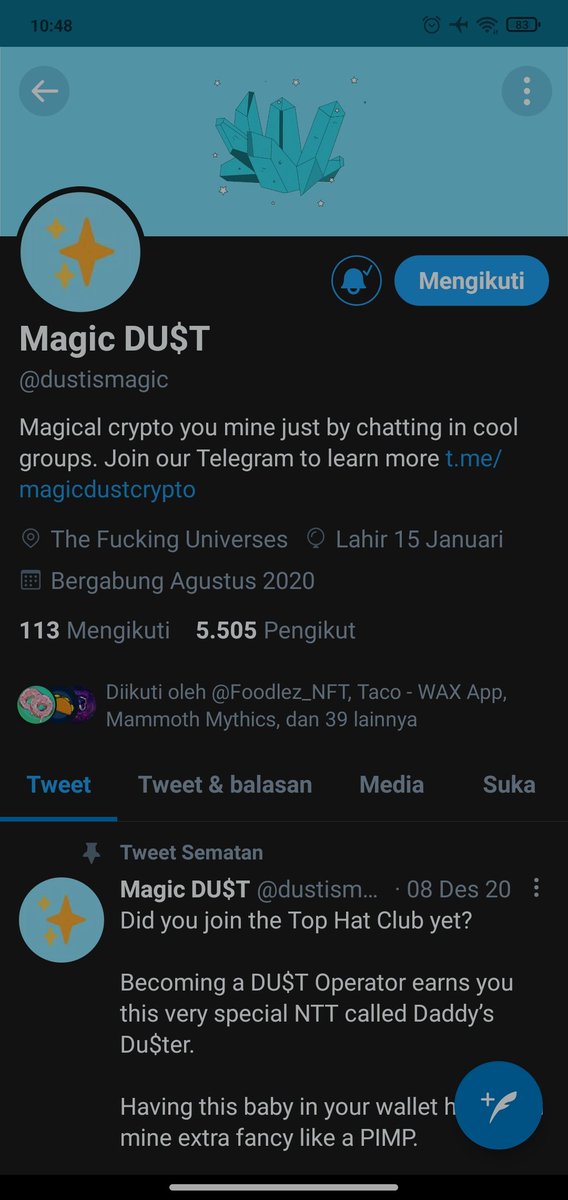 fahruroziki's tweet image. Follow done sir ☺️
@Ki99426219
@Jodyarr1 

#DustIsMagic #MagicDust #NFT #NFTS #NFTGiveaway #win #nftart #nftcollector #NFTCommunity #WAXP
