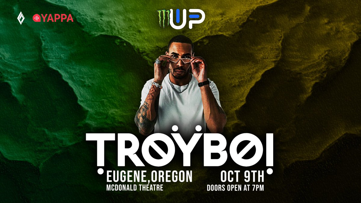likemind_ent's tweet photo. @TroyBoiMusic is taking over Eugene this fall. Secure your tickets while you can! 
🖇 https://t.co/0Le85gWauV https://t.co/36mFYXXa9R