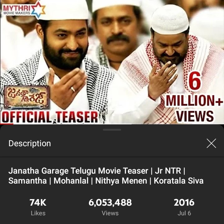 vzmNTRfans's tweet photo. July 6th ❤️
On This Day, 5 Yrs ago #JanathaGarageTeaser Was Released & 4 Yrs ago #JaiTeaser Was Released.
All Time Record Views & Likes For Both Teasers
JG Teaser https://t.co/JqrWjU3mEx
Jai Teaser https://t.co/dQs6AhEad7
#ManOfMassesNTR @tarak9999 https://t.co/p74RhgQYXz