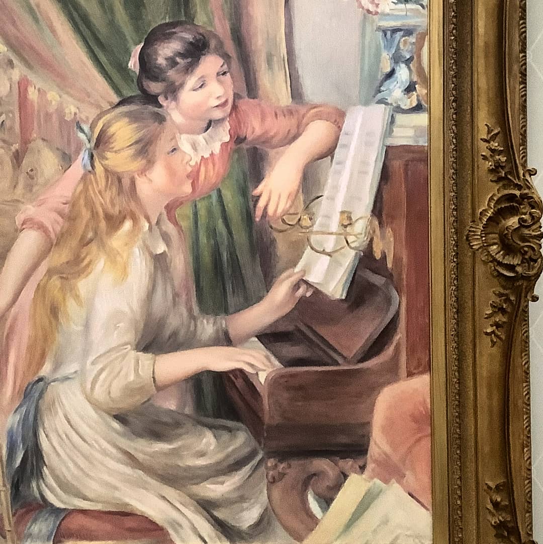 世界の名画 ルノワール ピアノを弾く二人の少女 ジクレーキャンバス