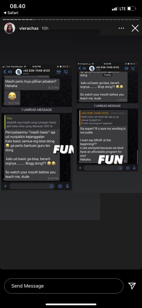 “ya pilihan 300rb itu buat eliminasi org2 yg ga mampu afford kaya km lah” ??!!?! 🤢🤢🤮

Yang awalnya temen aku cuma nulis constructive criticism malah mereka bales with BULLYING and TERROR. Bener2 kaget banget bacanya &amp; one of the staff even leaked my friend’s number.