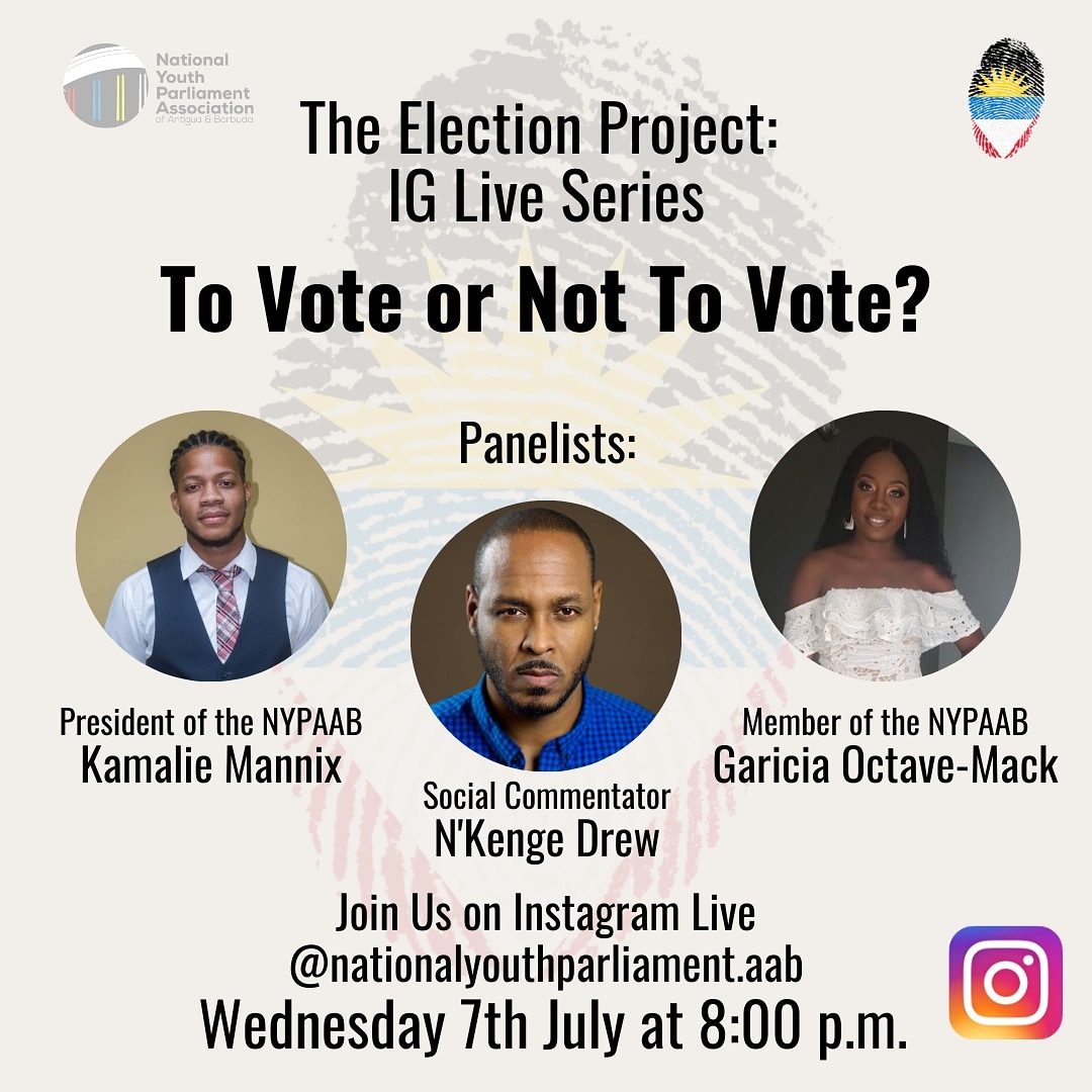 Are you ready for the first Instagram Live of the Election Project? 

Join Us on Instagram @nationalyouthparliament.aab on Wednesday 7th July at 8:00 p.m (1/2)