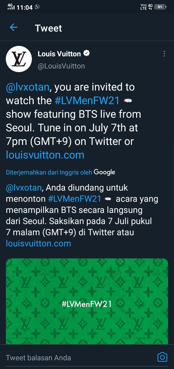 lvxotan's tweet photo. Yowww dude ❤💜
@bts_bighit @LouisVuitton https://t.co/zi8O1MgZNg
