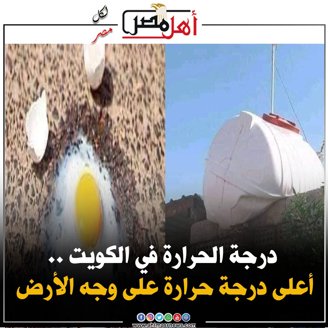 جريدة أهل مصر درجة الحرارة في الكويت خلال اليومين الأخريين تحت أشعة الشمس تتراوح بين 65 70 درجة مئوية