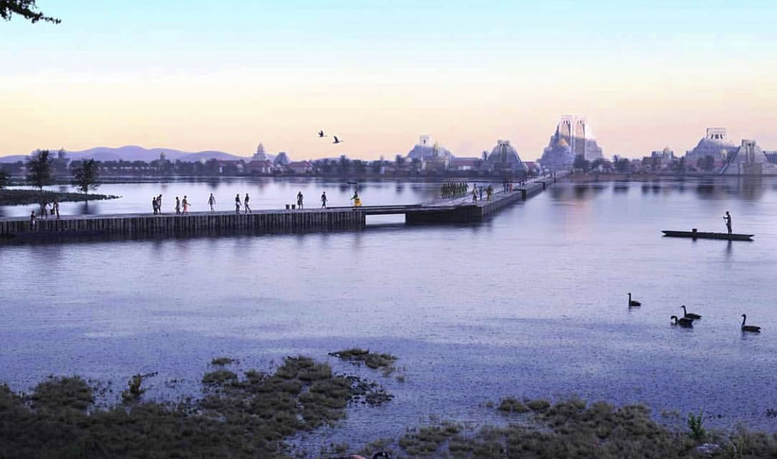 Magnífica recreación de como pudo haber lucido la capital de los mexicas, Tenochtitlan, durante su auge. Una ciudad de al menos 150,000 habitantes, construida en un islote en medio del lago de Tezcuco, con templos que alcanzaron al menos 45 m de altura. Con calles y canales…