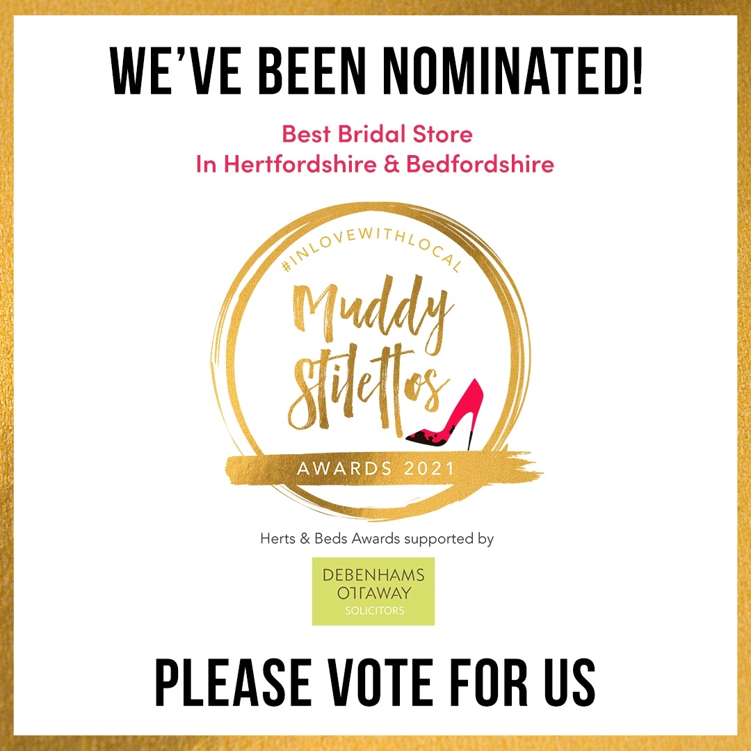 VOTE FOR US TODAY! ❌ 
BEST BRIDAL SHOP HERTFORDSHIRE!

Today is the Day ! We wouldn’t be so grateful for your votes. Click the link in our BIO. 👇
We have been nominated for the muddy stiletto awards 💗.
Join our amazing customers in supporting a business that hand makes