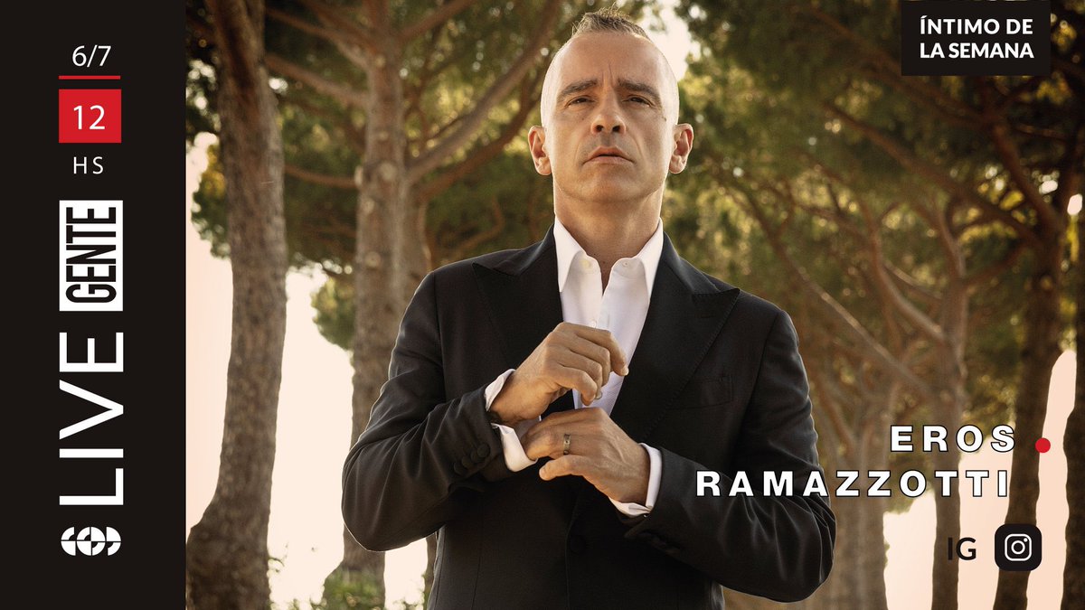 Hoy a las 12:00 hs no te pierdas el VIVO a través de IG @revistagenteok #IntimoDeLaSemana con <a href="/RamazzottiEros/">Eros Ramazzotti</a> de la mano de <a href="/milcagili/">MILCA GILI</a>

📲 gente.com.ar