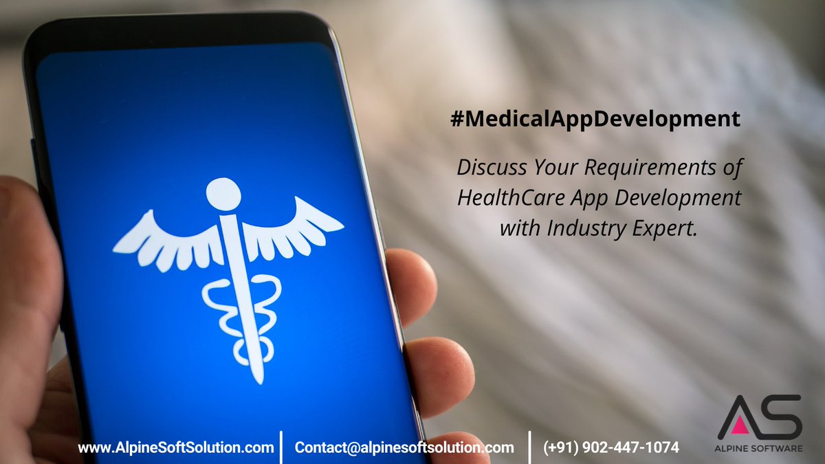 SoftwareAlpine's tweet image. #MedicalAppDevelopment
Discuss Your Requirements of HealthCare App Development. 

Mob. No.: (+91) 902-447-1074
E-mail: Contact@alpinesoftsolution.com
Visit: alpinesoftsolution.com/services
