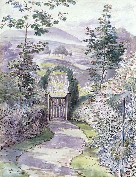LiterateIndy's tweet photo. The garden at Lakefield, near Sawrey.
(Beatrix Potter, 1902) https://t.co/J0Srnchrb8