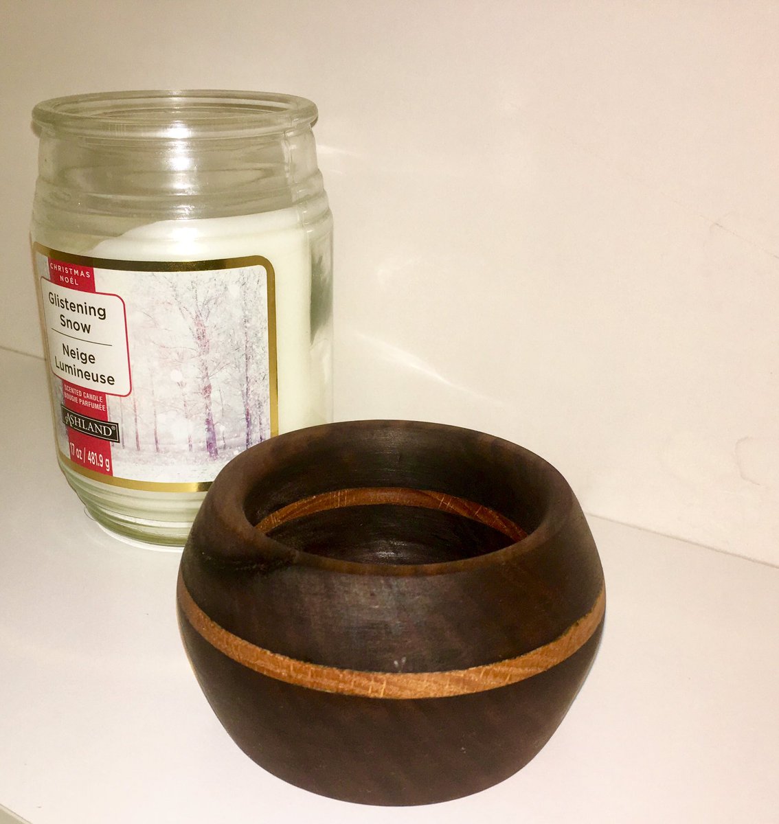 First ever wood turning. Not a bad little salt bowl or ramekin. All these folks layin around the pool, &amp; I’m out here grinding... literally. #brownwoodworks #woodworking #wood #turning #MakeItHappen #makersofthings #Grinding #walnut #bowls #homedecoration #kitchendecor