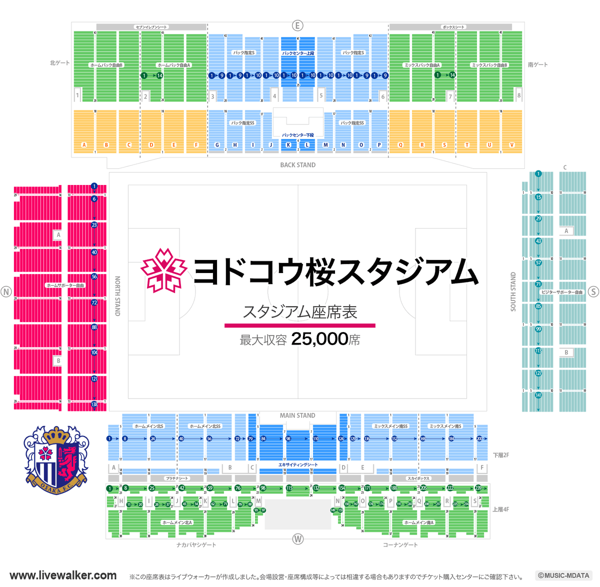 J1リーグ全クラブ スタジアム座席表 21年版