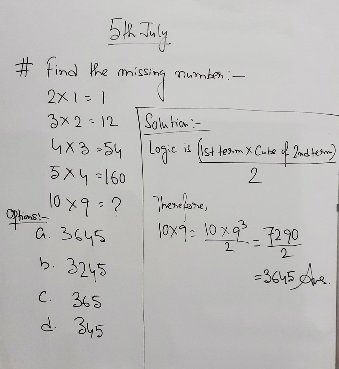 Solution of 5th July

#reasoning #verbalreasoning #reasoningquiz #reasoningskills #reasoningtricks #problemsolving #missingnumber #reasoningproblems #reasoningability #mentalskills #mentalability #govtjobs #govtexam #mcaentrance #nimcet #studentlife #mathematicaloperations