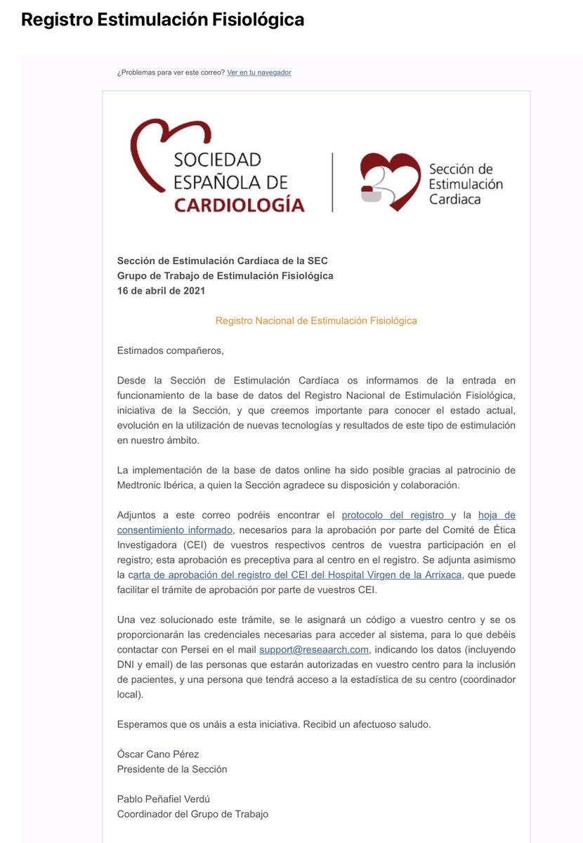 Asociación del Ritmo Cardiaco (@ritmo_sec) on Twitter photo Desde el Grupo de Trabajo de Estimulación Fisiológica de la Sección de Estimulación Cardiaca se ha puesto en marcha el "Registro Oficial de Estimulación Fisiológica".
Anímate a participar. <a href="/secardiologia/">Soc Esp Cardiología</a> <a href="/OCanoPerez/">Óscar Cano</a> Desde el Grupo de Trabajo de Estimulación Fisiológica de la Sección de Estimulación Cardiaca se ha puesto en marcha el "Registro Oficial de Estimulación Fisiológica".
Anímate a participar. <a href="/secardiologia/">Soc Esp Cardiología</a> <a href="/OCanoPerez/">Óscar Cano</a>