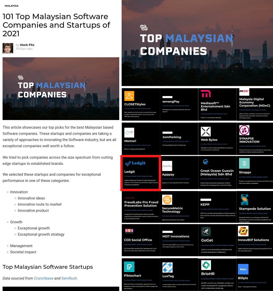 Alone we can do so little ; together we can do so much. 
This is not only an achievement to Ledgit, this is an achievement to our team. 
Kudos to our team and thank you for the honour.

#Ledgit