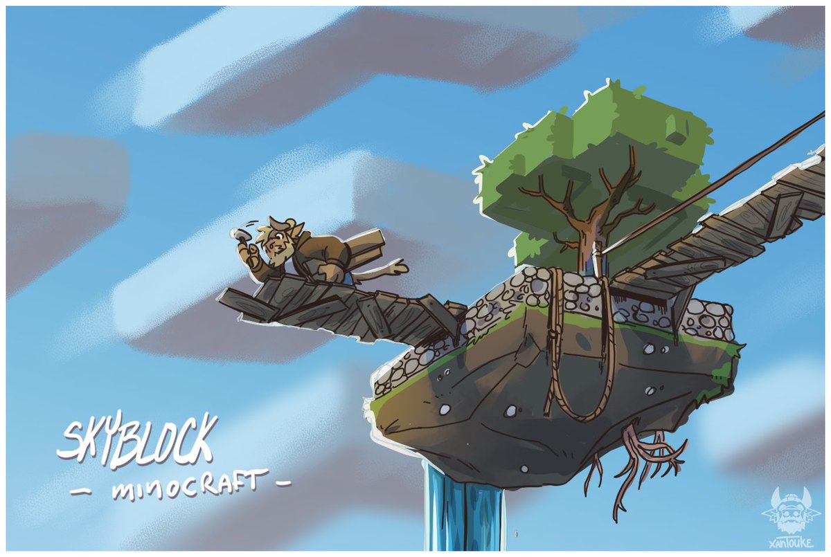 Morning warm up ;9 Some precarious planking in skyblock BAHAHA.