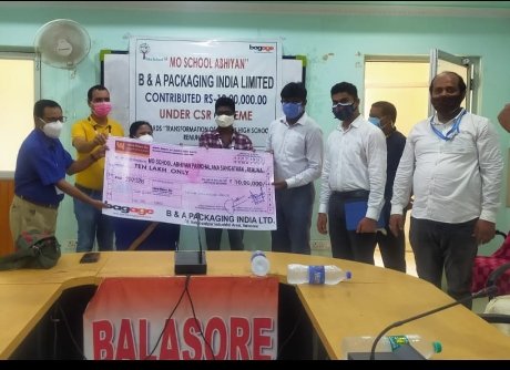 DMBaleshwar's tweet photo. Appreciate B&amp;A packaging India Ltd. for donating ₹10 lakh  to revamp Remuna High school as part of @MoSchoolOdisha initiative. Together we can #Transform all our government and government-aided schools.#SmartSchool @CMO_Odisha @MoSchoolOdisha https://t.co/sq7YUeERr8