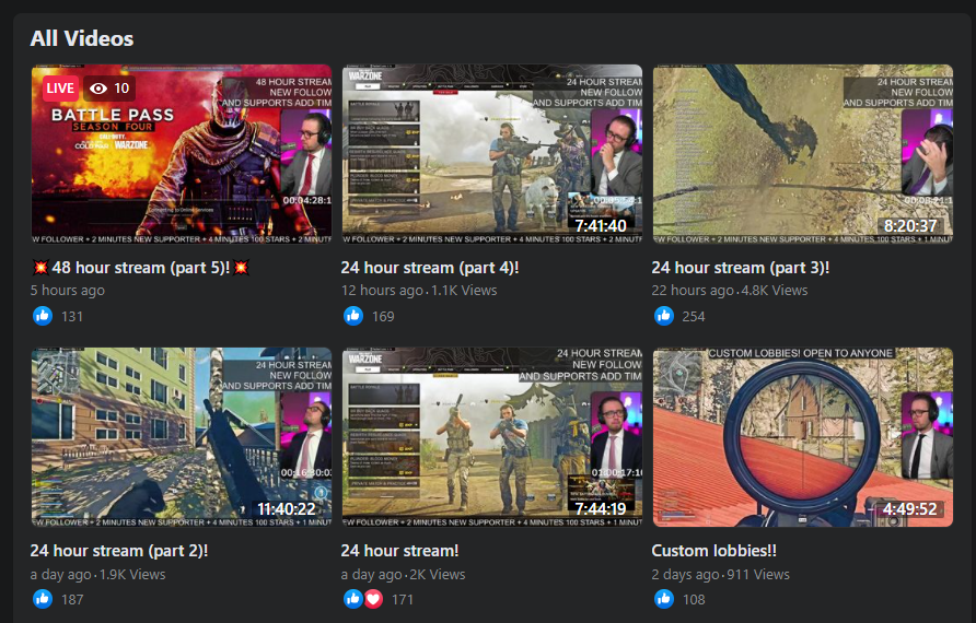 Chadwicklive1's tweet photo. 42 hours down - 6 more to go. 

Chasing the legend @SpartakusLIVE's 48 hour stream. My brain is turning to oatmeal. https://t.co/CFuSuUTf7Y
