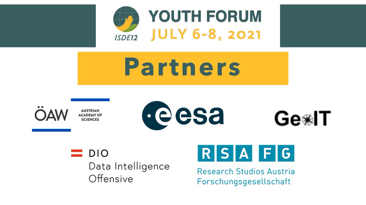 ISDEYouth's tweet photo. We would also like to thank our partners in the @ISDEYouth Forum who made this event possible.

@RSA_FG @oeaw @esa @data_dio @GeoitOrg 

#isde21 #giweek2021 #aksalzburg #digitalearth #internationalsocietyfordigitalearth  #giweek #z_gis https://t.co/dTpbUcoaTJ