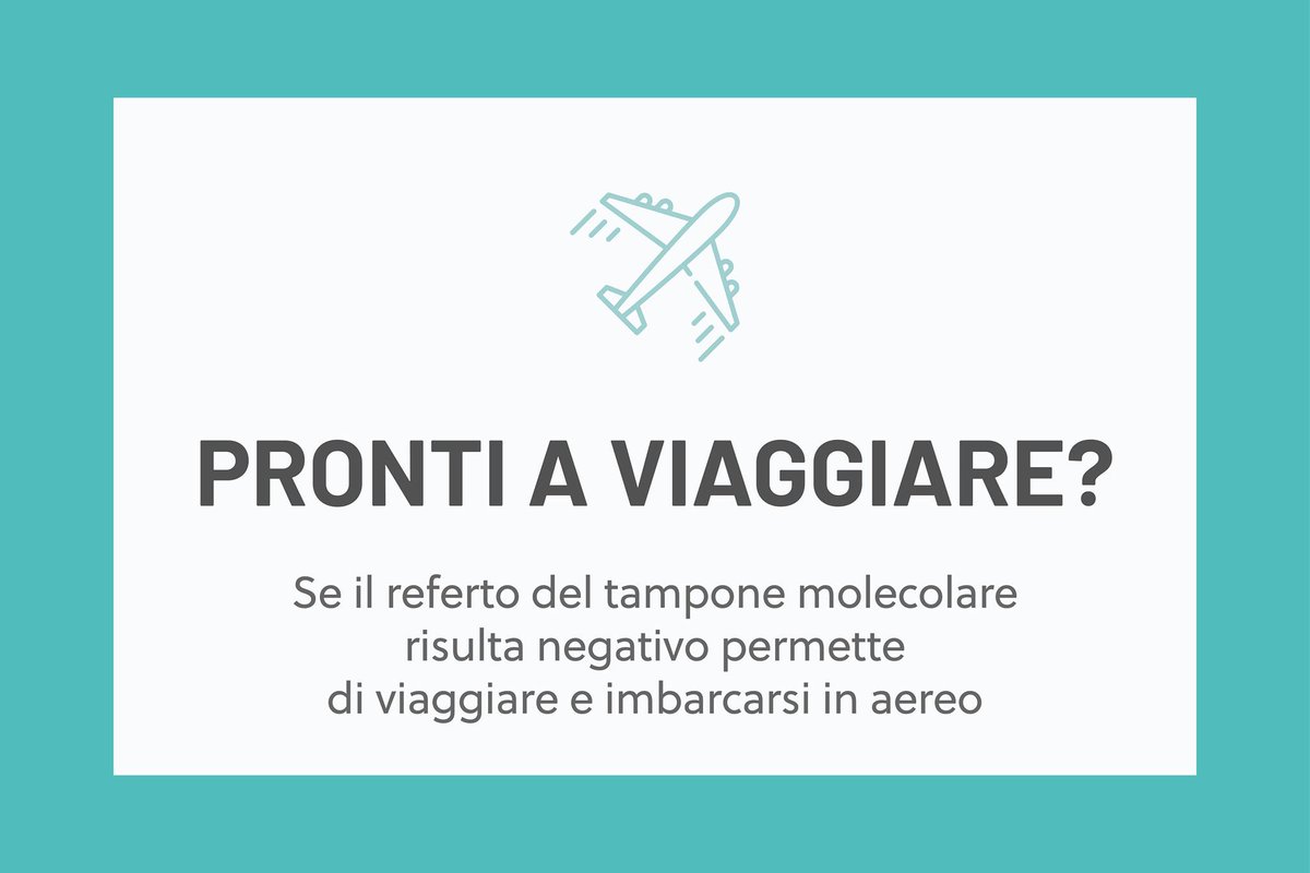 Genartis1's tweet photo. Le vacanze si avvicinano! Vuoi #viaggiare tranquillo? 🏖️
✅ Grazie al tampone molecolare di Genartis puoi! 
Il referto rilasciato in 24h, su richiesta anche in 8h (tampone prioritario), se negativo, permette di imbarcarsi in aereo 
Scopri di più su https://t.co/HUryfYn1AH https://t.co/NHeu2CLy2I