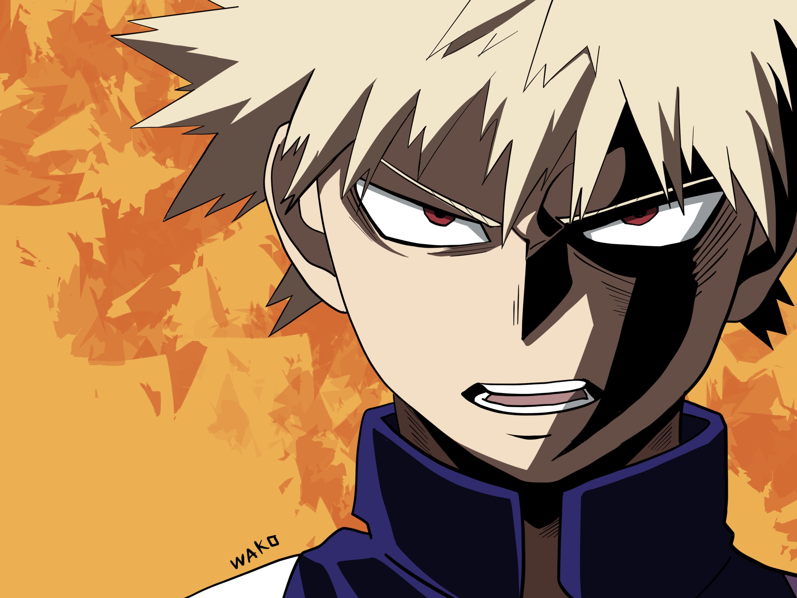 Wako Uuumネットワーク加入 時々奥さん 僕のヒーローアカデミアの爆豪勝己を描いてみました かっちゃんはカッコいい 今度は戦闘シーンにチャレンジしたいな 線画はお子様の塗り絵にでも使えたら使ってくださいませ 僕のヒーローアカデミア 爆