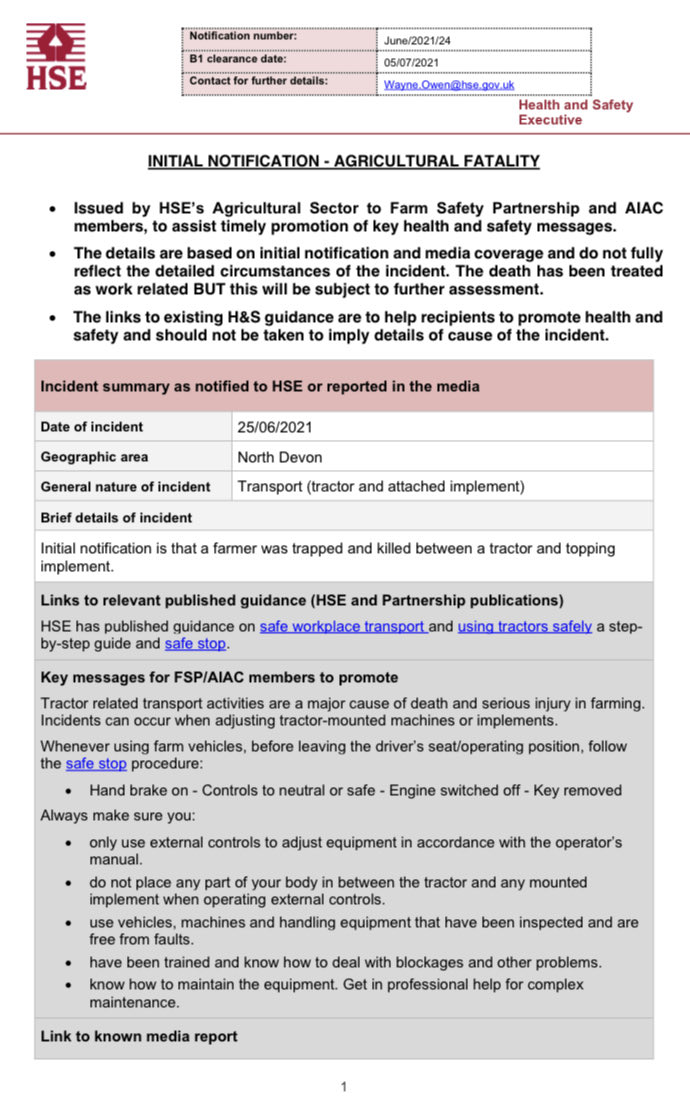 woodboroughpark's tweet image. With so much talk now on social media about farm safety and farm fatalities, yet another couple of deaths to report and families in shreds as a result #ComeHomeSafe #LensLeg