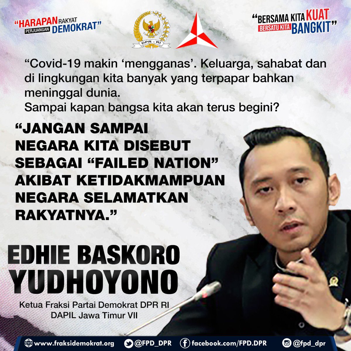 irwan_fecho's tweet photo. Kritik mas @Edhie_Baskoro kepada pemerintah terkait penanganan covid-19. Semua yang disampaikan adalah fakta dan bisa menjadi masukan yang bernas bagi pemerintah untuk lebih baik ke depannya. https://t.co/9eK8jPdPeT