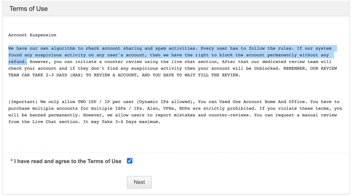 Pannell's tweet photo. The irony of a SaaS groupbuy website having this in their terms of use https://t.co/XffvExixAw